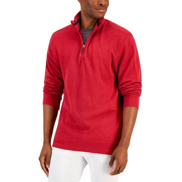 Club Room Sweaters Club Room Mens Ablaze Red Quarter Zip Mock Neck Sweater Size Small Nwt Poshmark